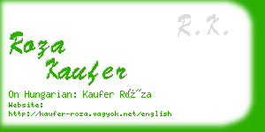 roza kaufer business card